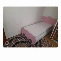 تخت خواب نوجوان به همراه تشک و بوفه چوبی|تخت و سرویس خواب|شوط, |دیوار