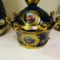 گلدان طرح سه دختر سرمه ای آجیل خوری و میوه خوری