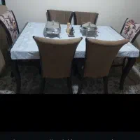 میز غذاخوری چوبی شش نفره