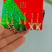 گوشواره کریسمسی جذاب بدل|بدلیجات|گلی داغ, |دیوار