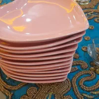 پیش‌دستی صورتی مدل قلب تعداد ۱۲ عدد