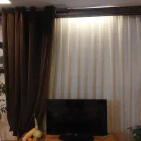 پرده حریر طرحدار و ساده