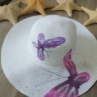 کلاه ساحلی زنانه سفید وارداتی