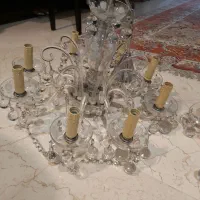 دوعدد لوستر ۸ شاخه و ۵  شاخه کریستالی اصل چک