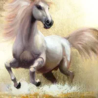 نقاشی تابلو اسب سفید پادشاه