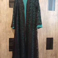 مانتو مجلسی بلند نو   سایز ۴۶ گیپور مشکی