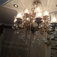 لوستر برنز اصل۱۶ شاخه و یک عدد دیوارکوب