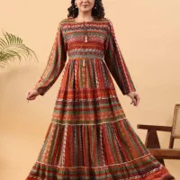 پیراهن ساحلی پنجابی ملیله دوزی کاردست رسید