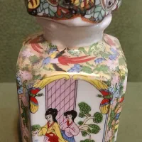 ظرف درپوش دار چینی گل مرغی