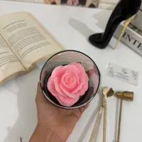 شمع گل رز مناسب هدیه و دکور|صنایع دستی و سایر لوازم تزئینی|کرج, مهرویلا شمالی|دیوار