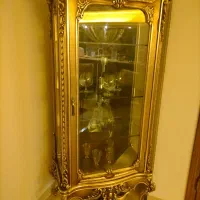 بوفه ظرف سه طبقه روکش ورق طلا برند بیدل چوب