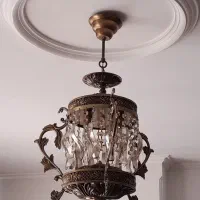 لوستر برنز ۳ عدد|لوستر و چراغ آویز|اندیشه, شهرک مریم|دیوار