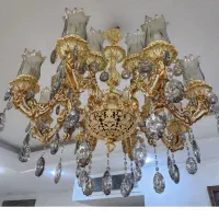لوستر برنجی خیلی شیک و تمیز