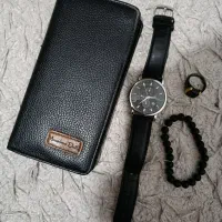 ساعت و کیف پول و انگشتر و دستبند ست