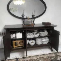 کنسول و آینه چوبی بوفه ویترین|بوفه، ویترین، کنسول|فردیس, شهرک راه آهن|دیوار