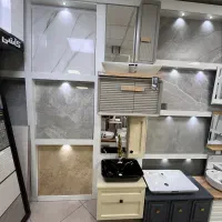 ست آینه کابینت روشویی سرویس جنس PVC و پرسلان سنگ