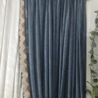 دو عدد والان پرده آبی فیروزه ای