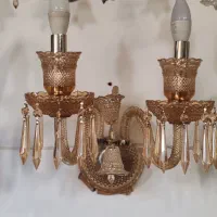 لوستردیوارکوب باکارات دوشاخه عسلی بلور کریستالی|لوستر و چراغ آویز|تهران, بهارستان|دیوار