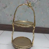 جای شیرینی دو طبقه طلایی