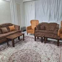 مبلمان راحتی ۷نفره همراه میز پامبلی mdf ترک|مبلمان خانگی و میز عسلی|مشهد, فرهنگیان (شهرک غرب)|دیوار
