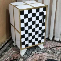 کمد دکور  تک نفره چوبی جاکفشی شطرنجی