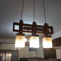 لوستر خطی چوبی، آویزی چوبی آشپزخانه