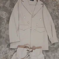 کت شلوار کرم زنانه،نو