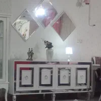 ست آینه کنسول و میز تلویزیون چوبی راش