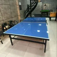 میز پینگ پونگ شیشه ای نو با راکت های مسابقاتی