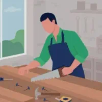 نجار ماهر در محیط کاری بی حاشیه