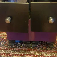 ۲ عددمیز کنسولدار بدنه چوب پارچه مخمل یاسی