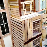 جفت کن 2 طبقه و قفس کلبه ای نو