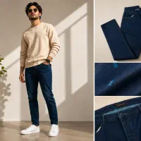 شلوار جین مردانه مشکی و آبی تیره اسلیم فیت