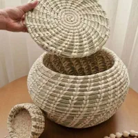 ظروف جای برنج صنایع دستی حصیری|صنایع دستی و سایر لوازم تزئینی|دزفول, |دیوار