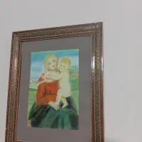 قاب عکس با نقاشی مداد‌رنگی