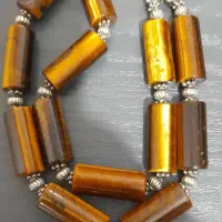 تسبیح گردنبندسنگ چشم ببر سنگ قدیمی مهره قدیمی