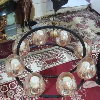 لوستر 8 شعله با لامپ همه چی سالم در حد نوو