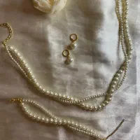 دستبند مروارید گردنبند مروارید گوشواره مروارید