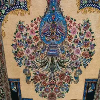 زرچارک زمینه کرم حاشیه مشکی دستباف قم|فرش|قم, علی آباد سعدگان|دیوار