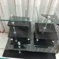 جلو مبلی و دو عدد عسلی شیشه ای