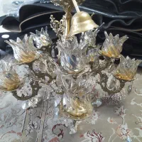 لوستر برنجی سالم ۱۰ شعله و ۶ شعله