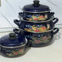 ست قابلمه ۴ تیکه لعابی ترک|ظروف پختوپز|گرگان, |دیوار