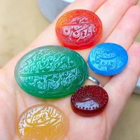 حکاکی نگین حکاکی دستی ذکر  نقره کلکسیونی