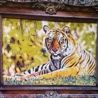 تابلو فرش پلنگ سه بعدی