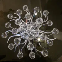 لوستر کریستال و استیل سقفی خارجی