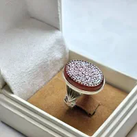 انگشتر عقیق سرخ یمن خط ۱۴ معصوم