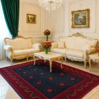 فرش دستباف (بساک)کرک افغان باف ریز ظریف|فرش|مشکیندشت, |دیوار