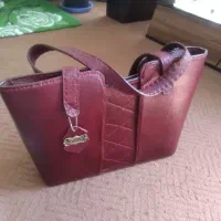 کیف چرم زرشکی نو