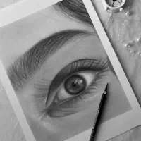 طراحی نقاشی تک چشم کادو عاشقانه و زیبا|تابلو، نقاشی، عکس|همدان, |دیوار