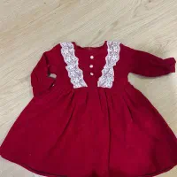 پیراهن مخمل کبریتی قرمز در سه سایز